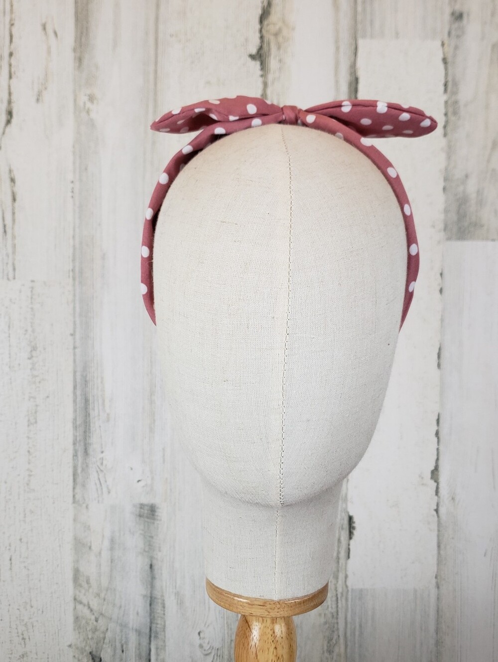 Polka Dot Pink Headband with Bow